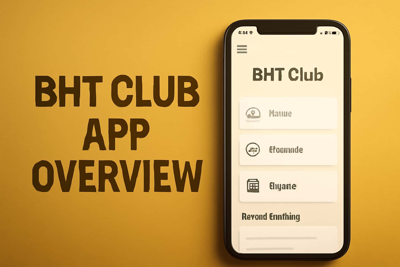 Illustrative representation of BHT Club App Overview with a focus on features and user-friendly design.