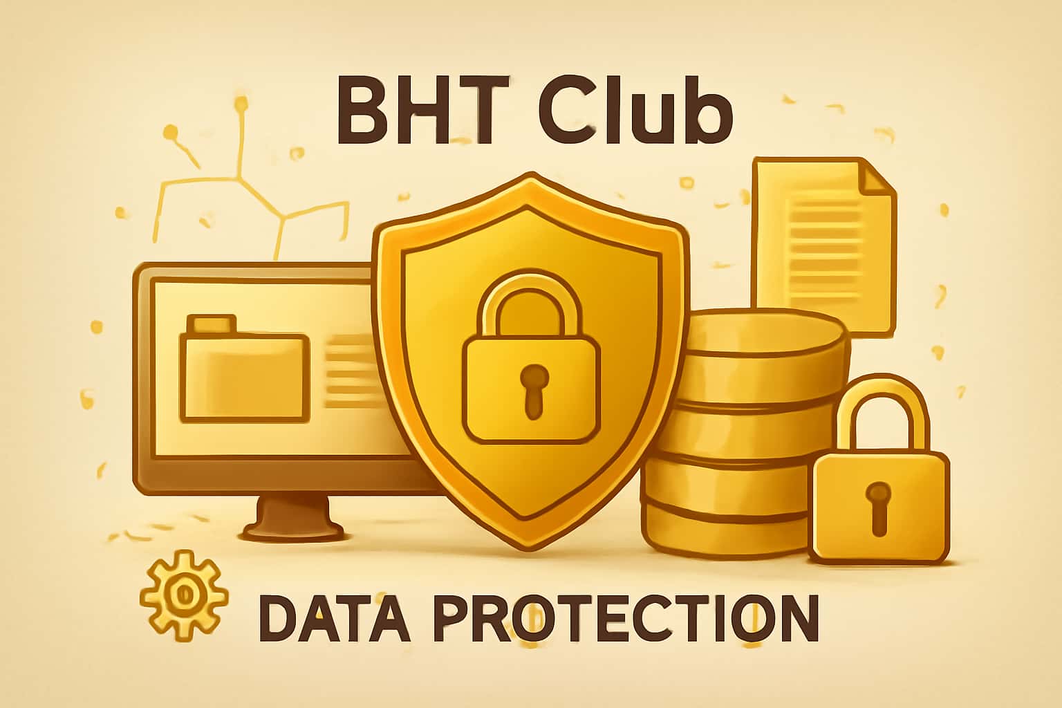 A futuristic representation of data protection visually incorporating elements symbolizing security and privacy.