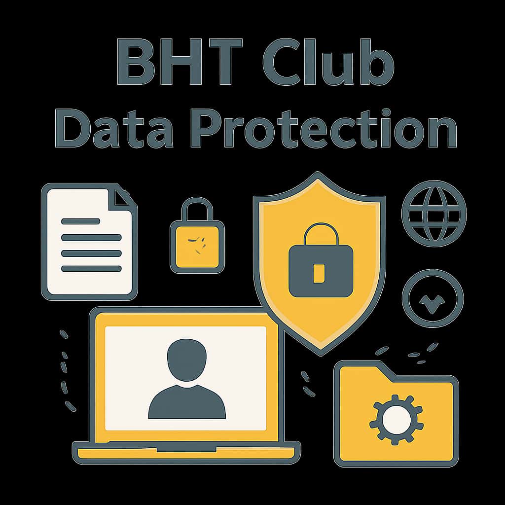 An educational illustration detailing data protection mechanisms used by BHT Club.