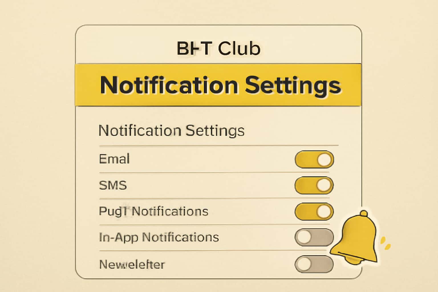 An informative scene showcasing BHT Club Notification Settings.