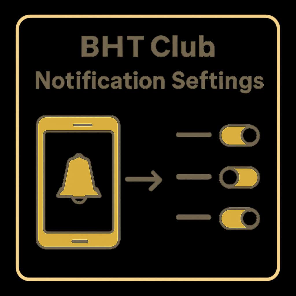 An educational diagram about BHT Club Notification Settings.