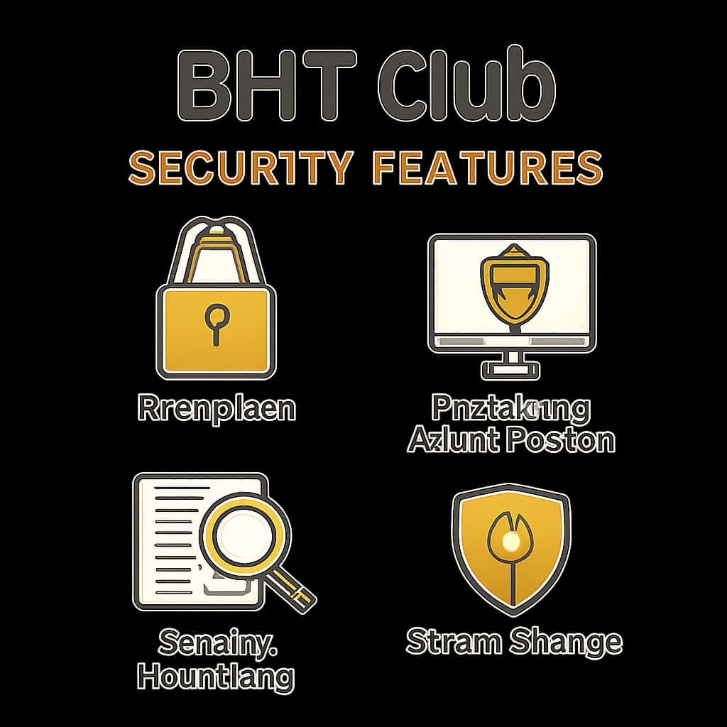 A diagram illustrating key components of BHT Club Security Features.