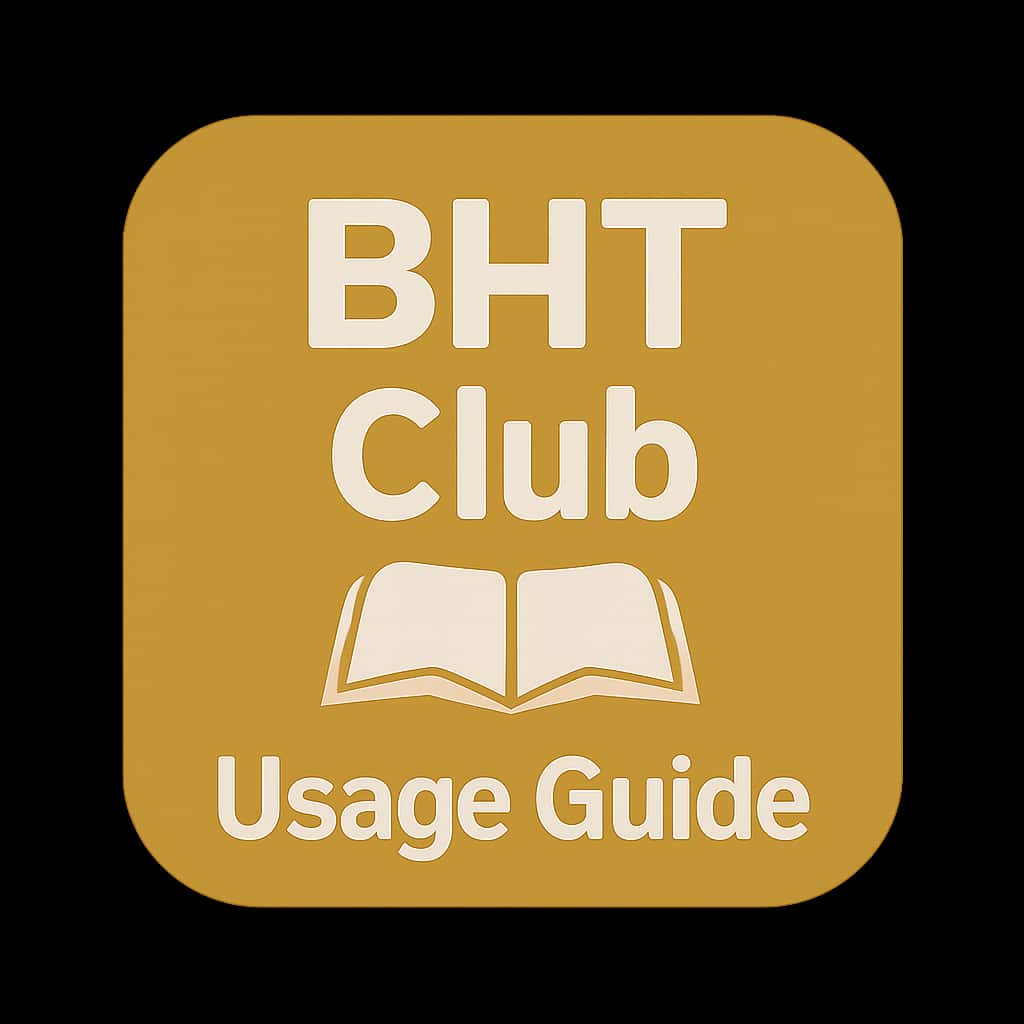 An icon symbolizing BHT Club Usage Guide, showcasing clarity and professionalism.