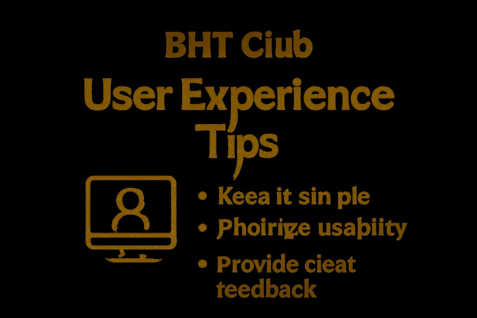An informative visual representation of BHT Club User Experience Tips.