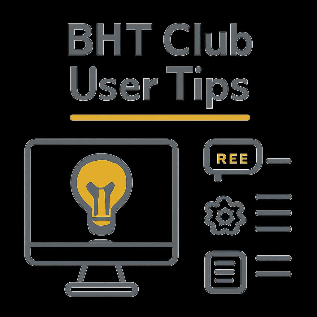 An educational diagram regarding BHT Club User Tips.