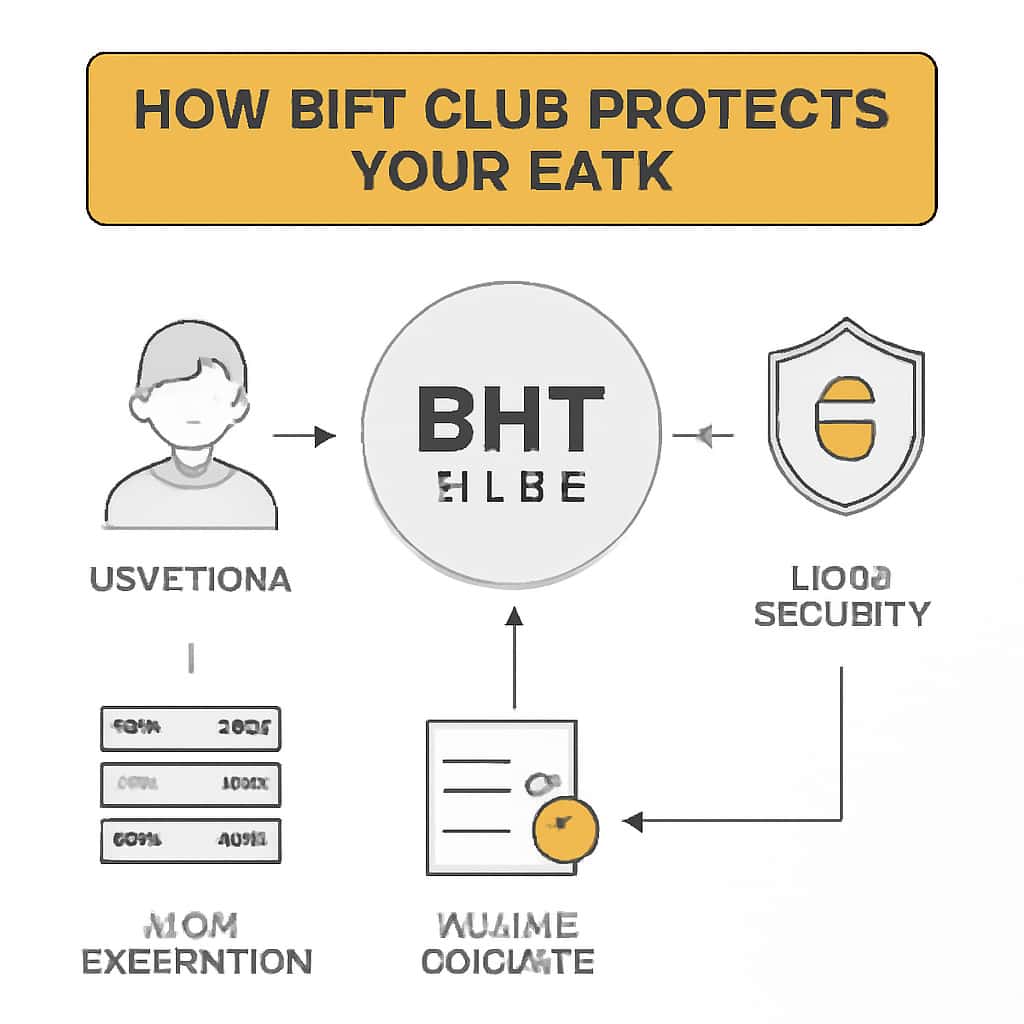 Diagram illustrating BHT Club's data protection strategies.