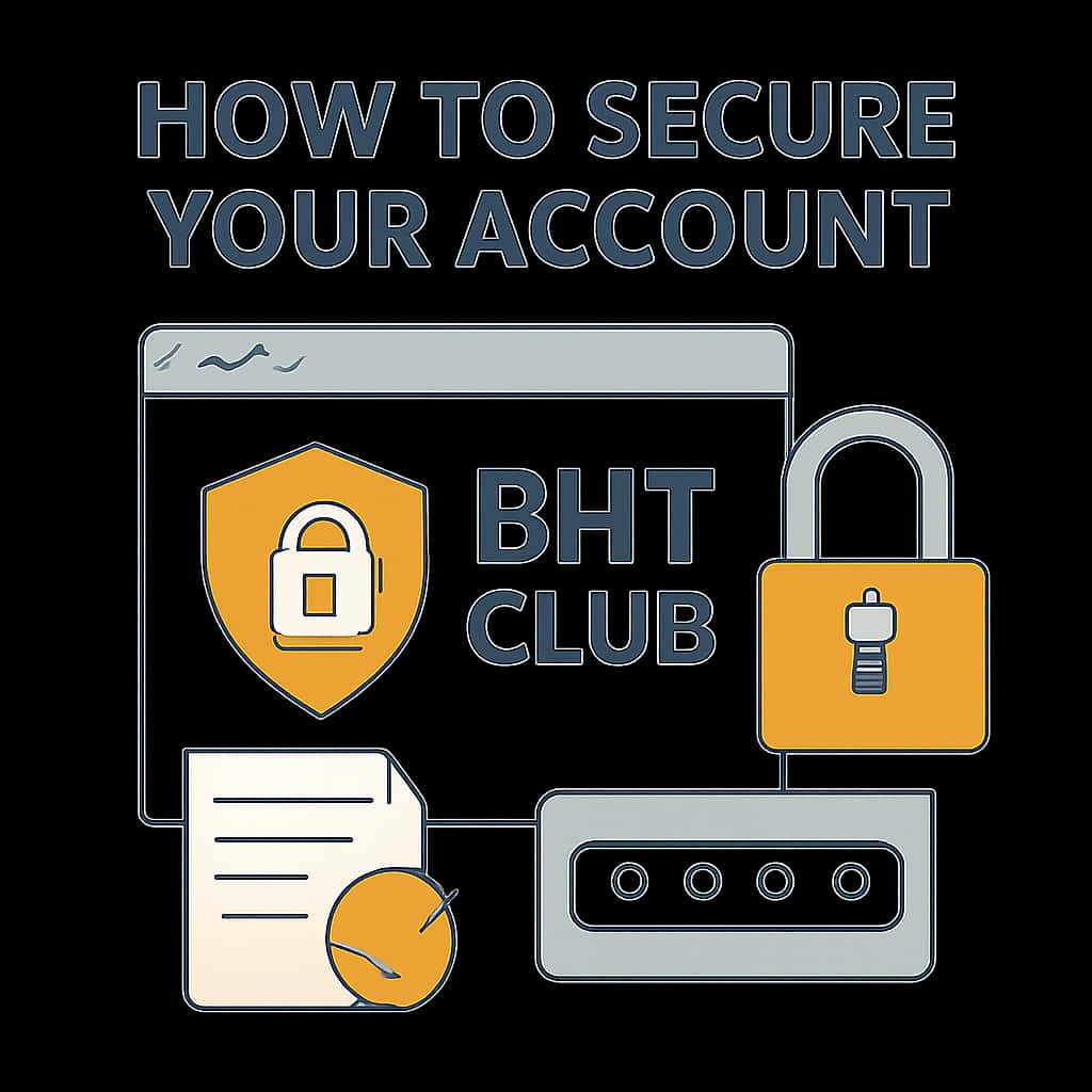 An educational diagram showing steps to secure a BHT Club account.