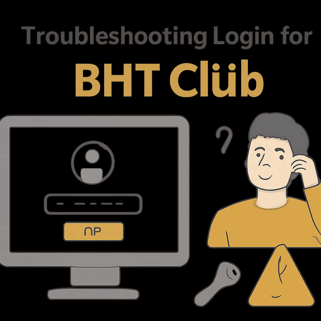 An educational diagram detailing common login issues for BHT Club.
