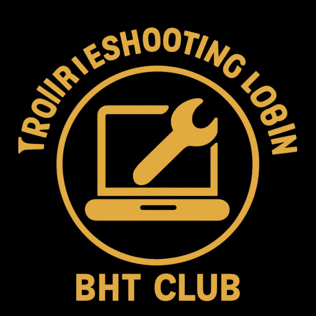 A simple badge illustrating the troubleshooting process for BHT Club.