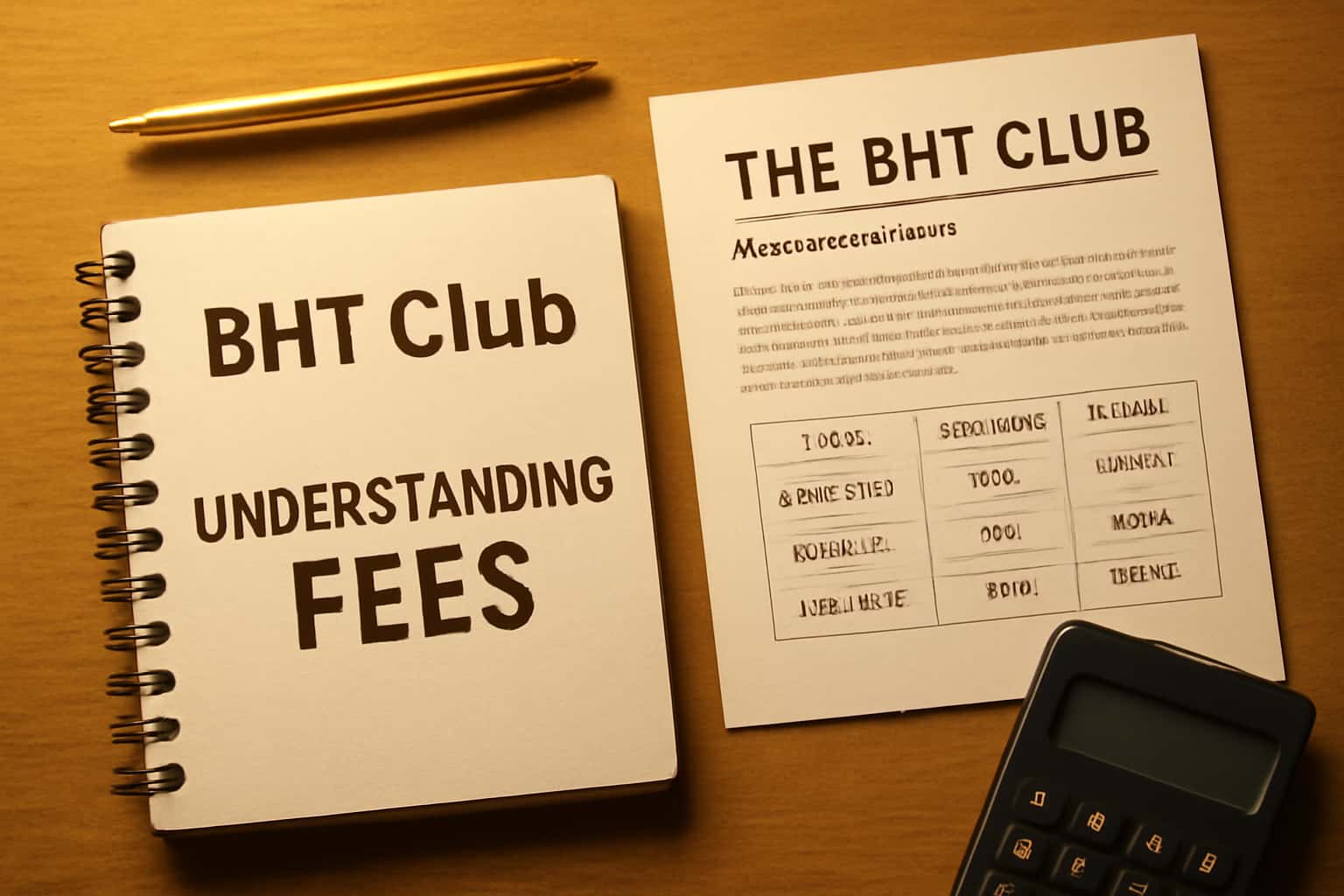 An informative graphic showcasing BHT Club fees with emphasis on user support.